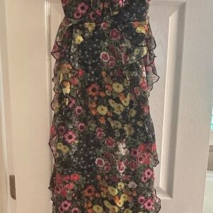 Ted Baker Floral Maxi Dress - Black, Pink, Yellow